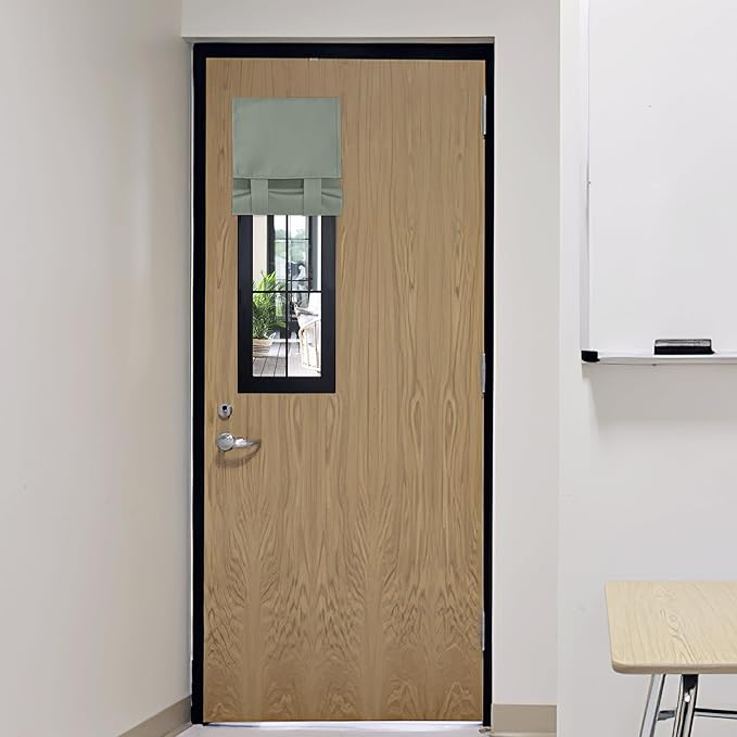 RYB HOME Door Curtains for Small Windows, Full Privacy Protect Room Darkening Sides Drapes for Classroom Door Window Kitchen, 1 Panel, Sage Green W12 x L30
