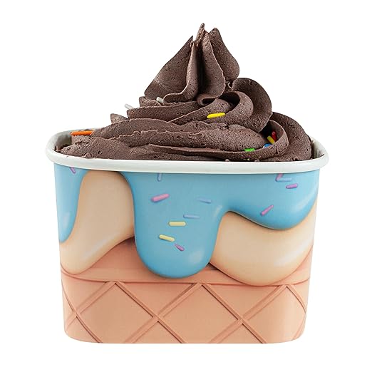 Coppetta 12 Ounce Dessert Cups, 50 Greaseproof Ice Cream Cups - Lids Sold Separately, For Hot And Cold Foods, Frosty Delight Paper Yogurt Bowls, Disposable, Sturdy - Restaurantware