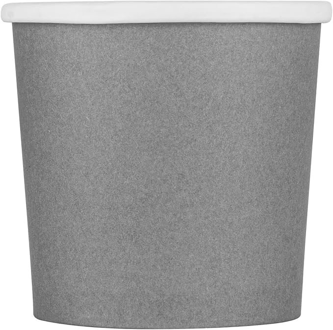 Restaurantware-Bio Tek 12 Ounce Disposable Soup Cups, 200 Microwavable Paper Soup Cups - Vented Lids Sold Separately, Hot And Cold Foods, Gray Paper To Go Containers, For Desserts Or Treats