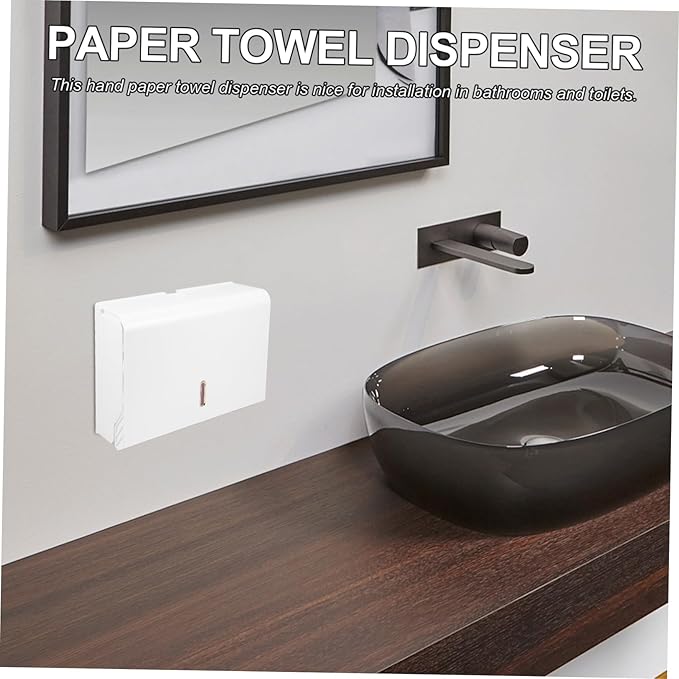 GANAZONO Commercial Waterproof Wall-Mounted Paper Towel Dispenser for Bathroom Kitchen Touchless Hand Towel Holder No Drilling Required Easy Install