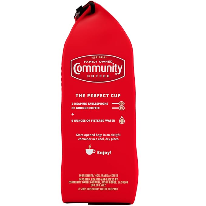 Community Coffee Signature Blend Whole Bean Coffee, Dark Roast, 32 oz Bag (Pack of 1)
