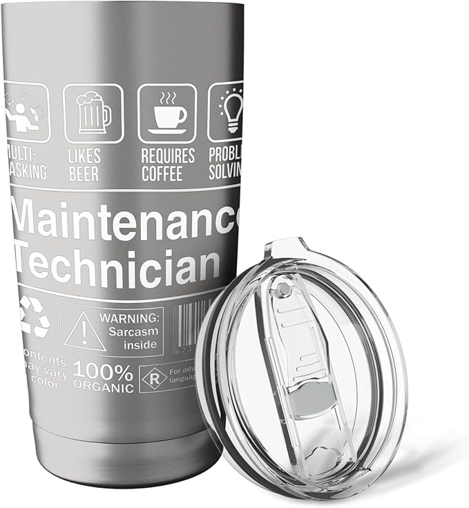 Maintenance Technician Funny Description Label Stainless Steel Insulated Tumbler