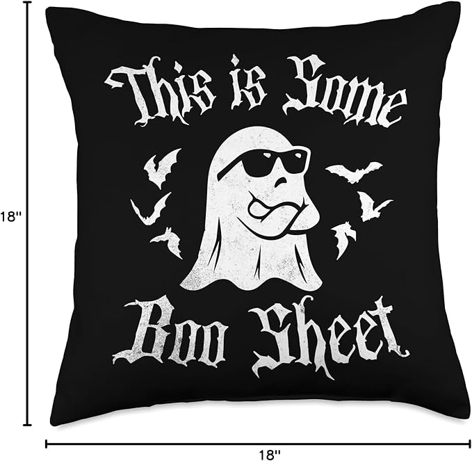 This is Boo Sheet Novelty by Ryan Co. Halloween This is Some Boo Sheet Ghost Costume Men Women Throw Pillow, 18x18, Multicolor