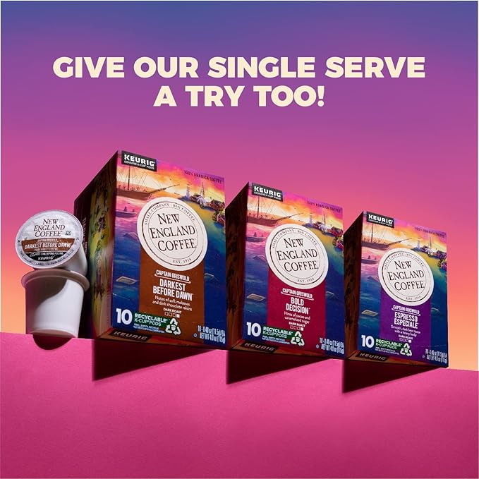 New England Coffee Espresso Especiale Dark Roast Ground Coffee, 10oz Bag (Pack of 6)