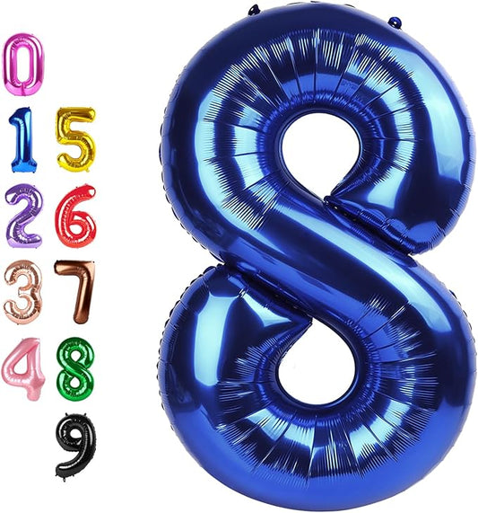 Number 8 Balloon 40 Inch, Navy Blue Birthday Decorations For Women Men, Number Balloons for 8, 18, 28 Children's Day Adult Ceremony Party Decoration