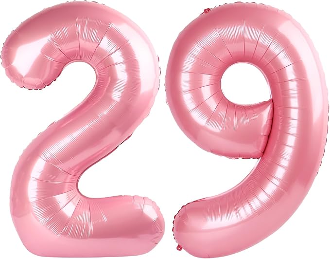 Number Balloonss 40 Inch Pearl Pink 29 Number Balloonss for Women Men, Balloons for 29th Birthday Party Supplies Celebration, Graduation, Photo Prop Decoration