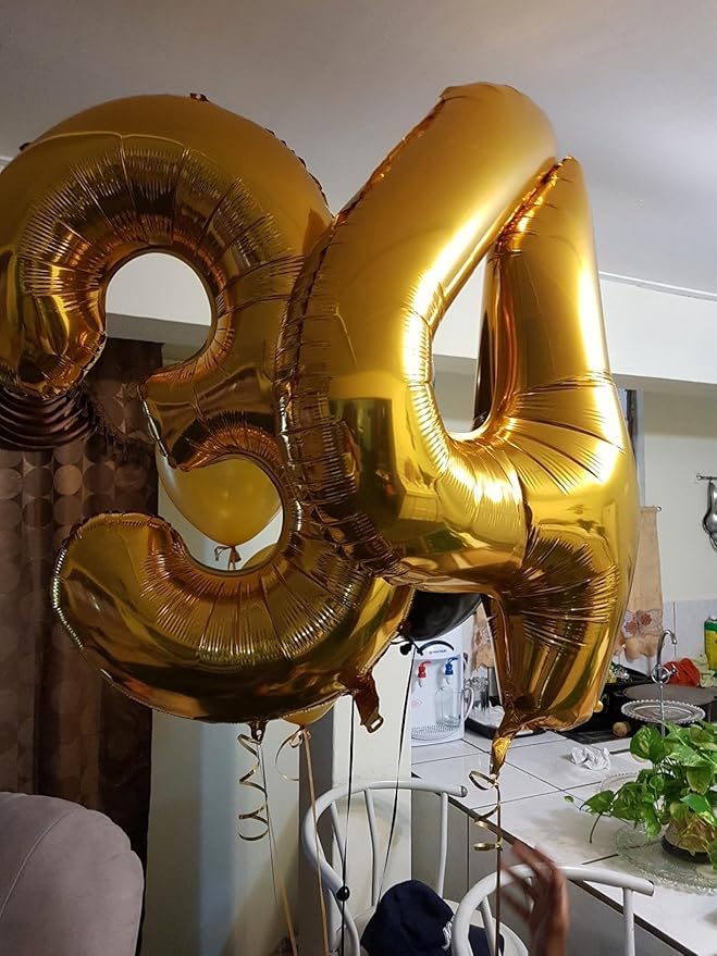 40th Birthday Decorations Woman, Number 40 Balloons Baloons Party Decoration, Big 40 Inch Gold Party Decorations for Women Men, Wedding, Anniversaries, Celebration Party, Graduation