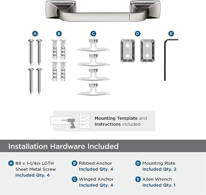 Amerock BH36011G10 | Brushed Nickel Pivoting Double Post Toilet Paper Holder | 10-5/8 in. (270 mm) Toilet Tissue Holder | Highland Ridge | Bath Tissue Holder | Bathroom Hardware | Bath Accessories