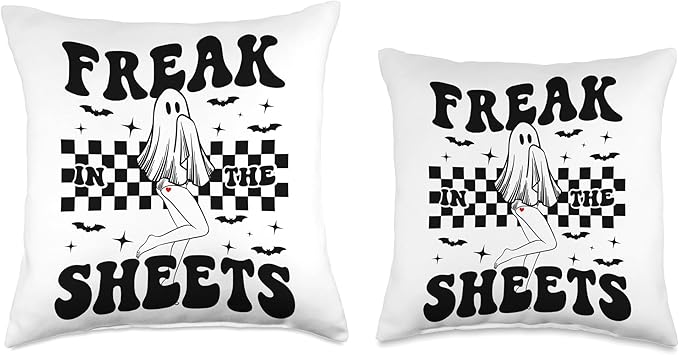 Freak in the Sheets Halloween Ghost Costume Cute Sexy Womens Throw Pillow