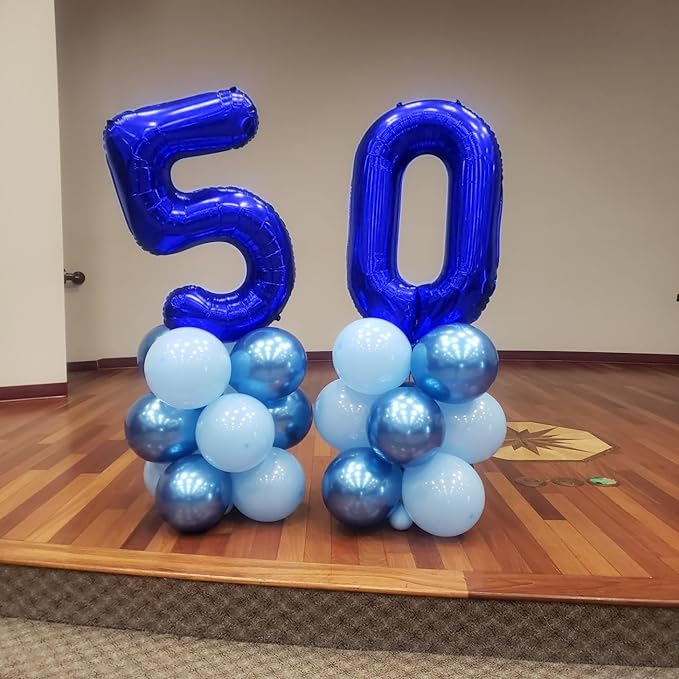 Balloon Numbers 40 Inch, Balloons 0 Number for Baby Birthday, Navy Blue Balloon for Baby Shower, Big Baloon for 10, 20, 100, 2025 Graduation Wedding Anniversaries Party