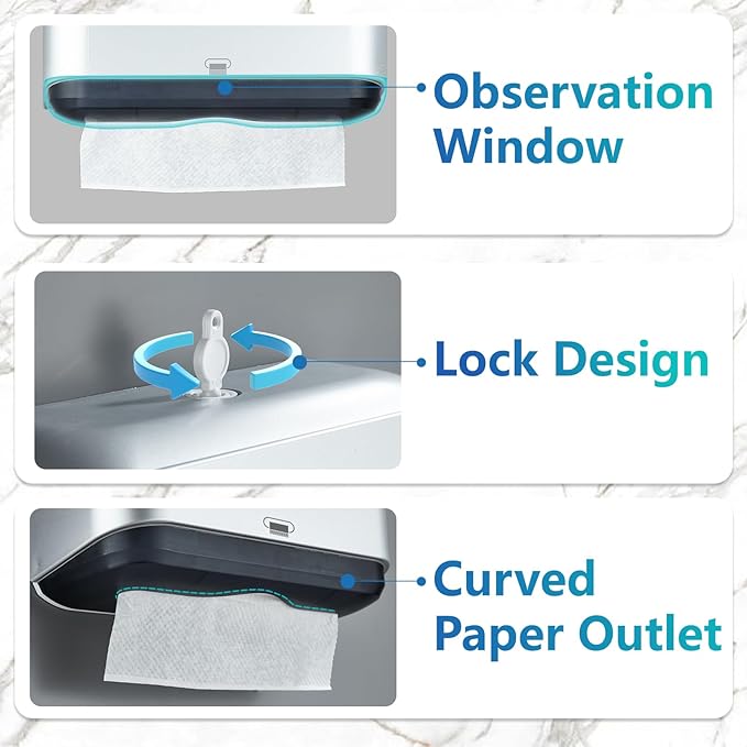 Commercial Paper Towel Dispenser Holder Wall Mount, Multi-fold Trifold C Fold Hand Towel Dispenser, Bathroom Paper Towel Dispenser, Toilet Paper Napkin Holder