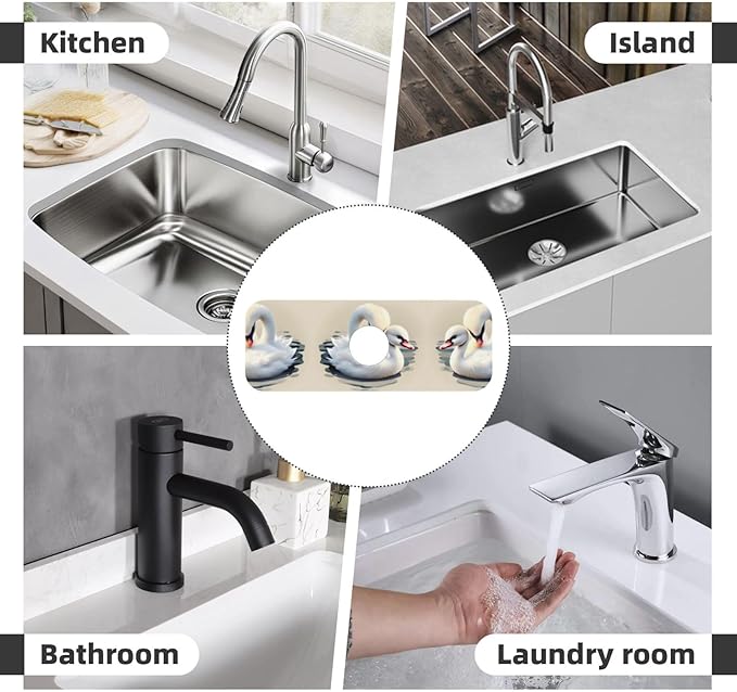 Cute Little swan Printed Faucet Absorbent mat, Suitable for bathrooms, Kitchens, and Other Sink Areas.