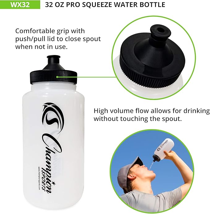 Champion Sports WX32 Pro Squeeze Water Bottle