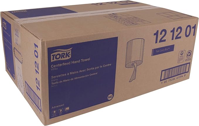 Tork Basic Centerfeed Paper Wiper White M2, High Absorbency, 6 x 600 Sheets, 121201