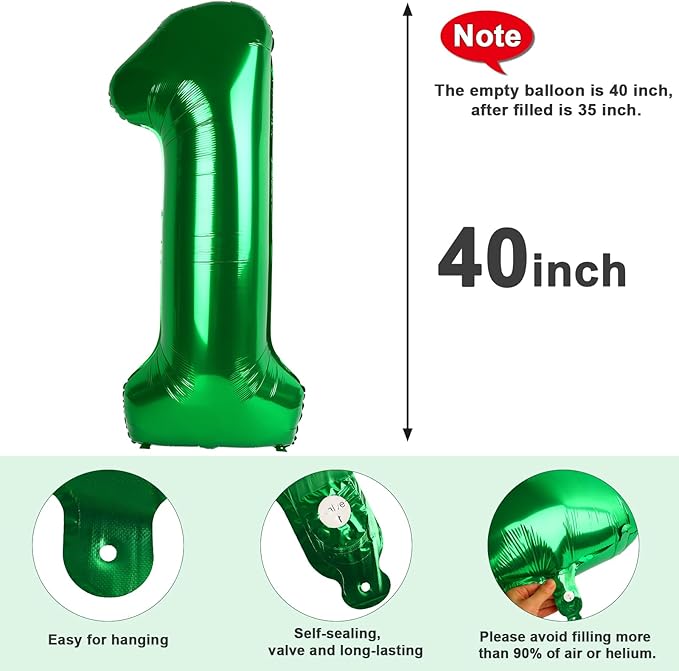 Number 60 Balloon 40 Inch, Dark Green Party Decoration for Women Men Adults Parents, Huge Number 60 Balloons for 60th Birthday Party Decorations