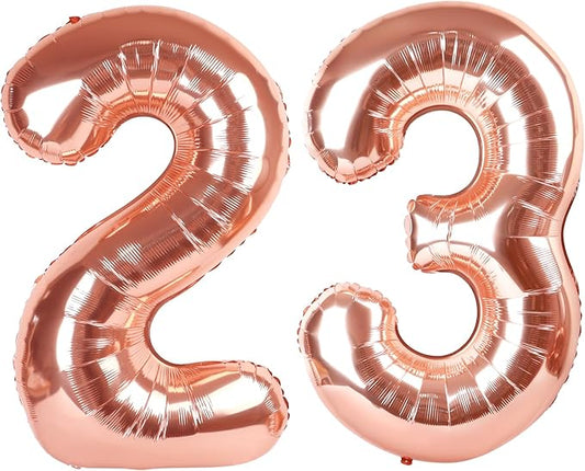 Big 23 Balloons Number, 40 Inch 32 Balloon for Women Men, Rose Gold Number Ballons for Birthday, Party, Wedding, Anniversaries, Celebration Party, Graduation