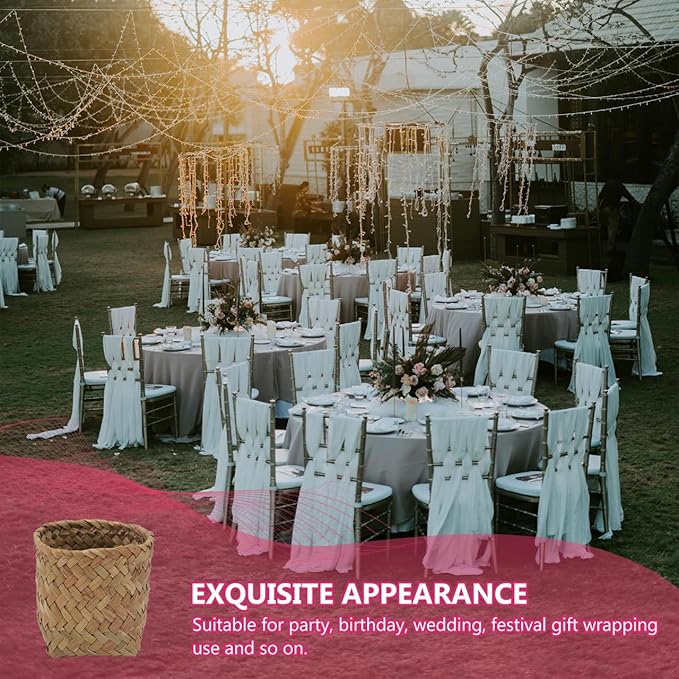 Mini Straw Basket Party Favor Container Small Woven Box Candy Holder for Wedding Home D Cor and Storage