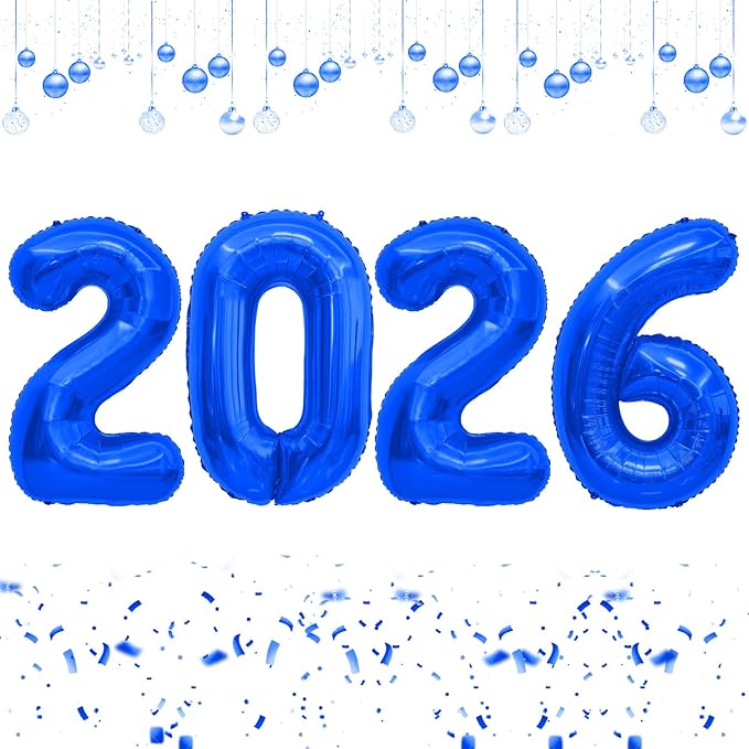 2026 Balloons, 2026 Number Balloons, 40 Inch Large Foil Graduation Balloon 2026 Numbers for Graduation Decorations Class of 2026, Birthday, Anniversary, New Year Eve Party Decorations, Navy Blue
