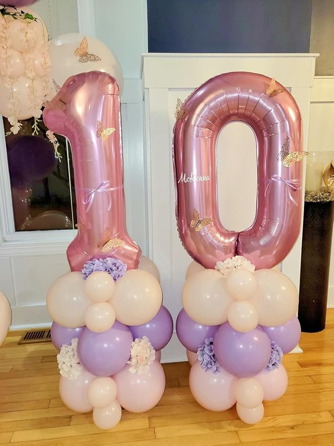 15 Balloons Number, 15th Birthday Decorations for Girls Boys, 51st Pearl Pink Birthday Party Decorations 40 In Balloons for Wedding, Celebration Party, Graduations