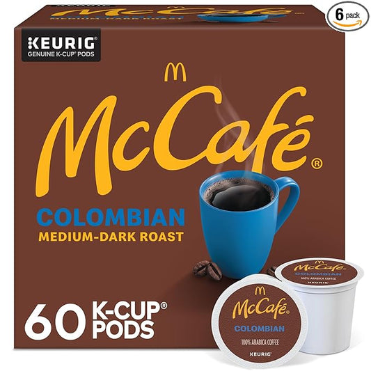 McCafe Colombian, Single Serve Coffee Keurig K-Cup Pods, Medium Roast, 60 Count, (6 Packs of 10)