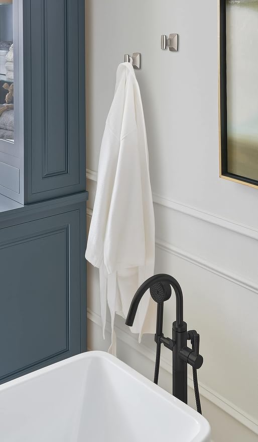 Amerock BH36010G10 | Brushed Nickel Single Robe Hook | 2-5/8 in. (67 mm) Length Towel Holder | Highland Ridge | Towel Hook for Bathroom | Bathroom Hardware | Bath Accessories