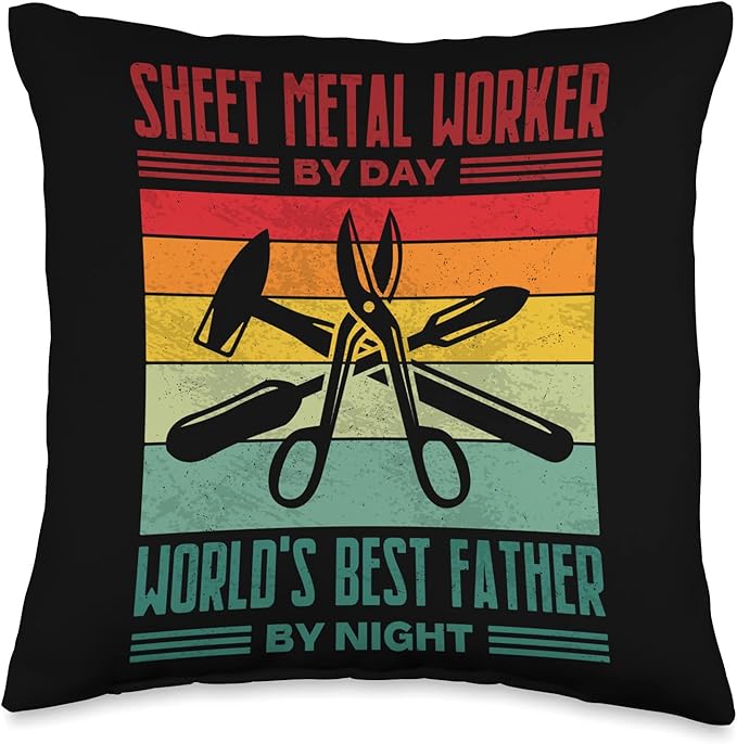 Best Sheet Metal Worker Dad thin Metal Sheets Metalworking Throw Pillow