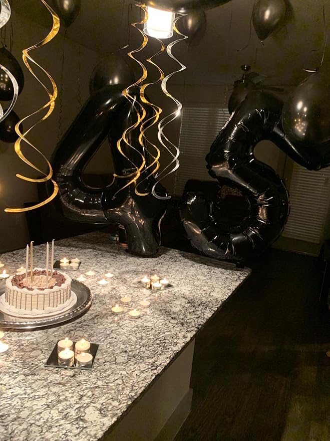 40 Inch Large Numbers Balloon, 4 Black Ballon for 4th 14 40 44 Birthday Party, Balloon 4 Number for Graduations Wedding Supplies