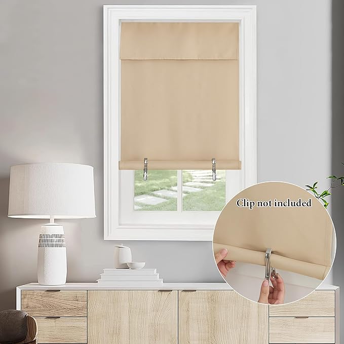 NICETOWN Door Curtains for Doorway Portable Travel Thermal Insulated Curtain Window Covers Privacy Blackout Window Curtain for French Door, 36 x 72 inches, 1 Panel, Biscotti Beige