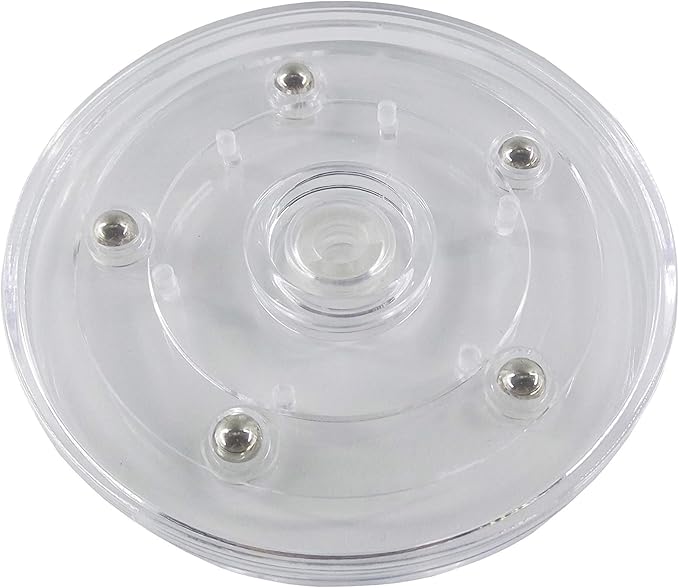 FixtureDisplays® 4" Clear Plastic Spinner Lazy Susan Turntable Organizer for Spice Rack Table Cake Kitchen Pantry Decorating 16971-NPF