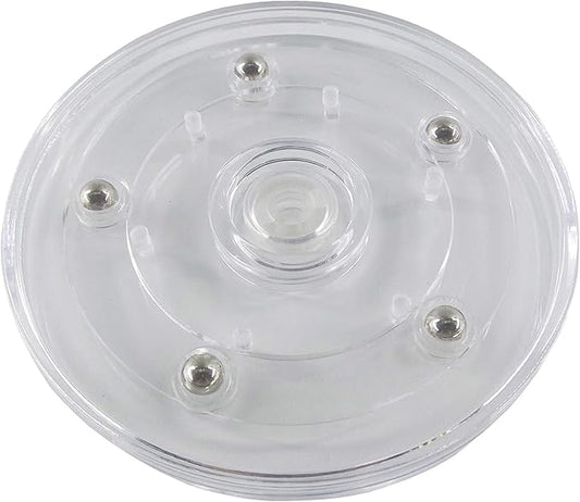 FixtureDisplays® 4" Clear Plastic Spinner Lazy Susan Turntable Organizer for Spice Rack Table Cake Kitchen Pantry Decorating 16971-NPF
