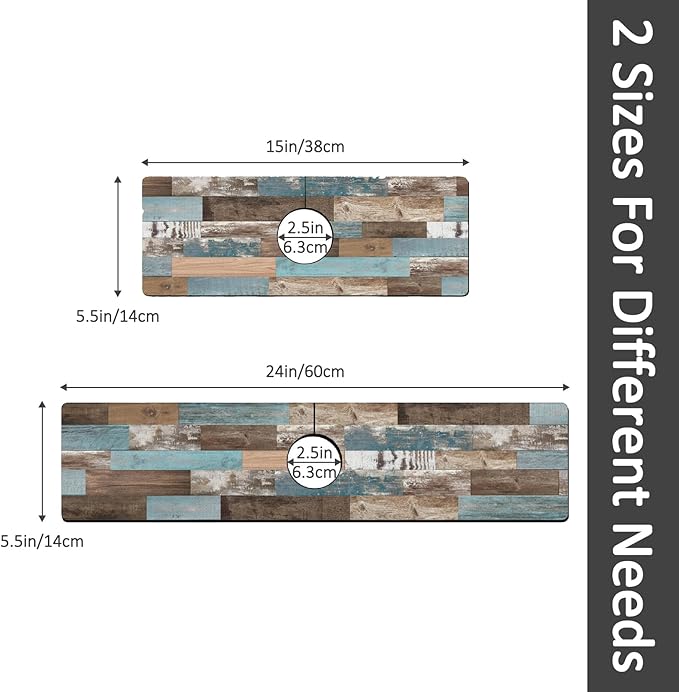 2PCS 15" X 5.5" Kitchen Sink Splash Guard Faucet Mat Wood Grain Super Absorbent Fast Drying Faucet Guard & Draining Mat Sink Splash Guard Behind Faucet for Kitchen, Bathroom
