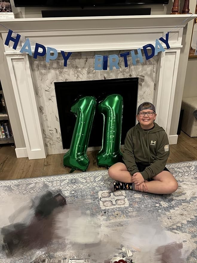 13Th Birthday Decorations 40 Inch Number 13 Balloon, Dark Green Happy Birthday Balloon for Girls Boys Babies, Number Balloons for 13 31 Wedding Bridal Shower Anniversaries Party