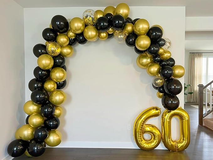 Gold Happy 17 71 Birthday Number Balloons, 40 Inch Ballon for Boys Girls, Big Digital Balloons for Celebration Party, Graduation Supplies