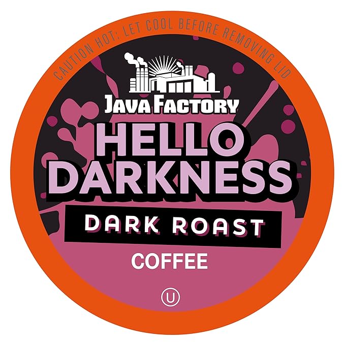Java Factory Coffee Pods Dark Roast Coffee for Keurig K Cup Brewers, Hello Darkness, 80 Count