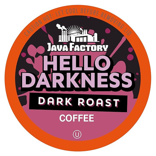 Java Factory Coffee Pods Dark Roast Coffee for Keurig K Cup Brewers, Hello Darkness, 80 Count
