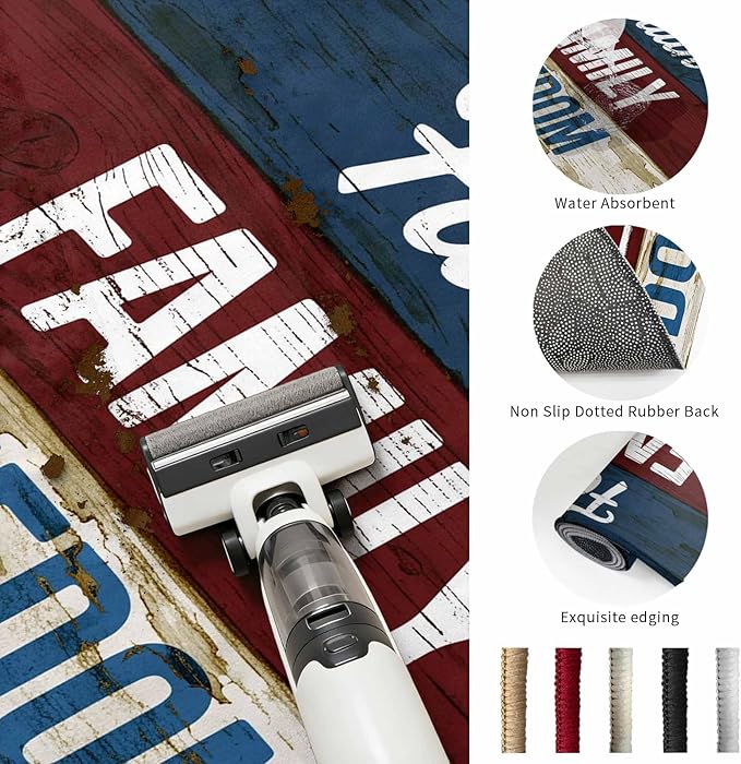 Area Rug 9x12ft, Independence Day USA Flag Washable Rugs for Living Room Bedroom Rectangle Floor Carpet, Vintage Wooden Grain Soft Non-Slip Area Rugs for Dining Room