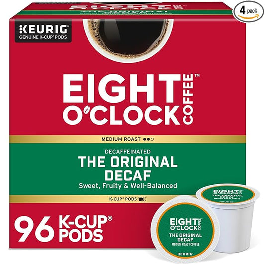 Eight O'Clock Coffee The Original Decaf, Single-Serve K-Cup Pods, Medium Roast, 96 Count