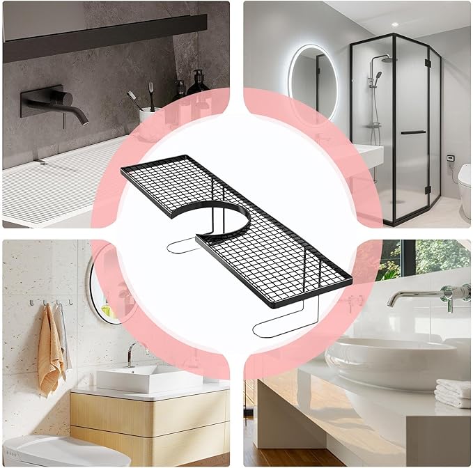 Faucet Shelf, Space Saving, 50x11x11cm, Iron Sink Storage Rack, Drain Shelf Kitchen, Easy Install, For Hotel Restaurant Bathroom Washbasin Counter Use