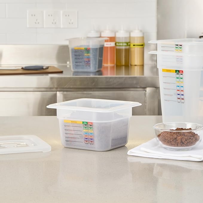 Restaurantware Food Storage Container 10 Pack of 6.8 x 4.2 x 3.9 Inches Plastic Stackable Storage Box White Reusable Label Container Dishwasher Safe For Restaurants And Kitchens