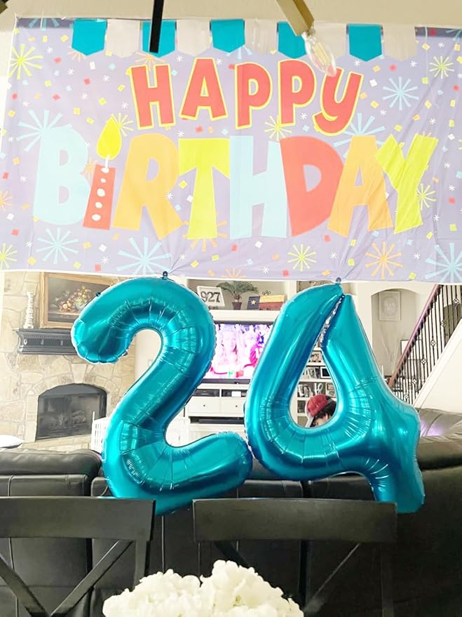 Number 6 Balloon 40 Inch, 6 7 Six Seven Birthday Decorations, 6th Birthday Balloon for Men Women, Light Blue 16 60 61 65 Numbers Balloons Graduations Anniversary Supplies