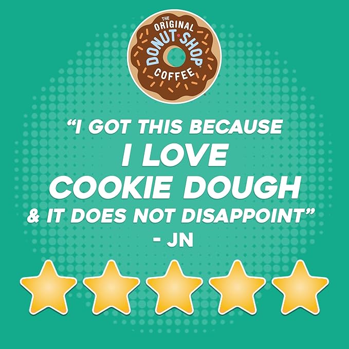 The Original Donut Shop Cookie Dough So Delicious, Keurig Single Serve K-Cup Pods, Flavored Coffee, 96 Count
