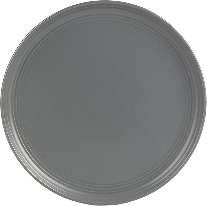 Double Line 10.5" Dinner Plate, Set of 6, Matte Gray