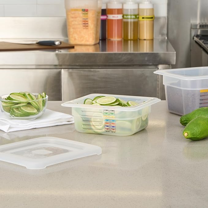 Restaurantware Food Storage Container 10 Pack of 6.8 x 6.2 x 2.5 Inches Plastic Stackable Storage Box White Reusable Label Container Dishwasher Safe For Restaurants And Kitchens