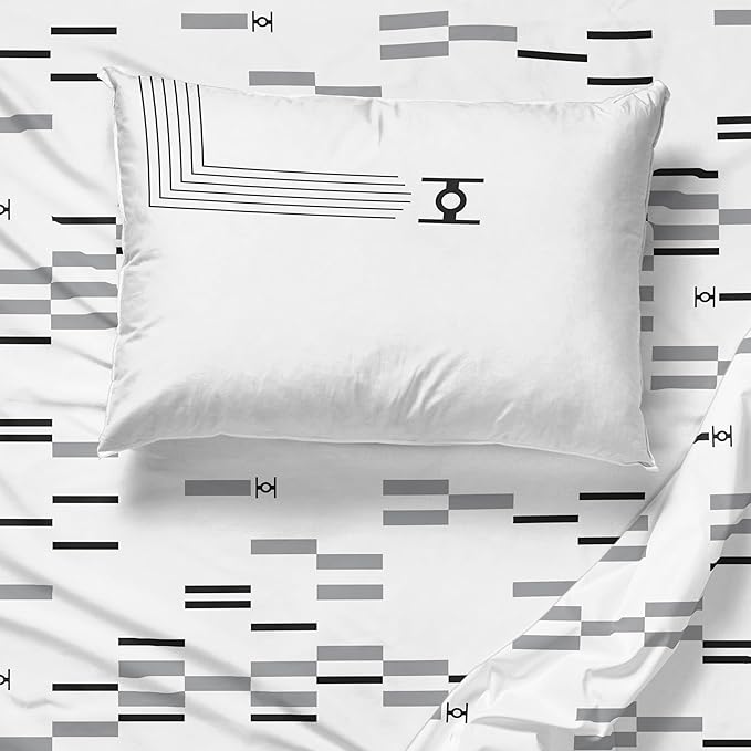 Jay Franco Sheet Set with Fitted, Flat Sheets & Pillow Cover - Ultra-Soft Bedding with Pillowcase for Room Decor, White - Star Wars, 3 Piece Twin