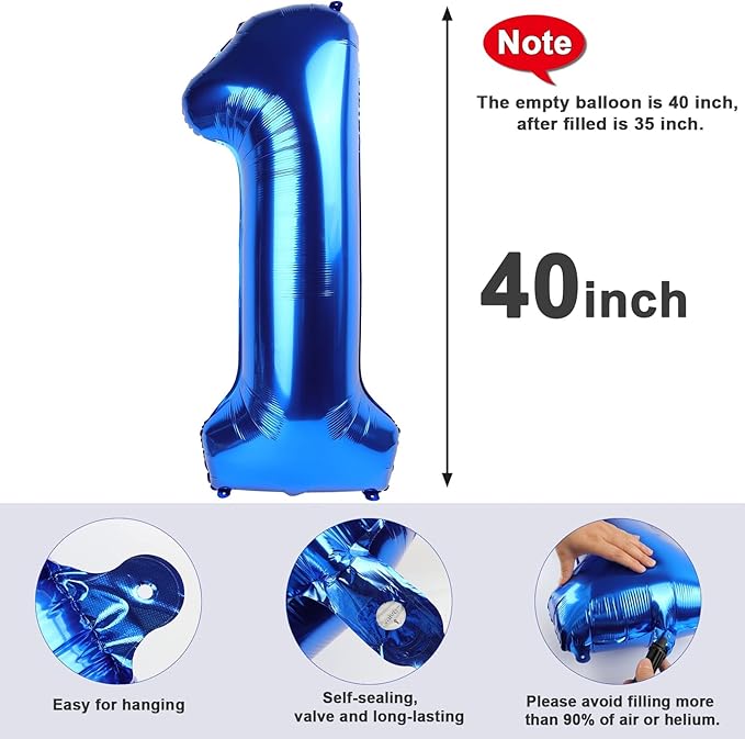 40 Inch Balloon 25 Numbers, Happy 25th Birthday Decorations for Women, Dark Blue Foil Large Ballon for 2 5 25 52 Birthday Party Wedding Anniversary Supplies