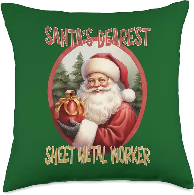 SHEET METAL WORKER Gifts Sheet Metal Worker Christmas Holiday Love Xmas Throw Pillow, 18x18, Multicolor