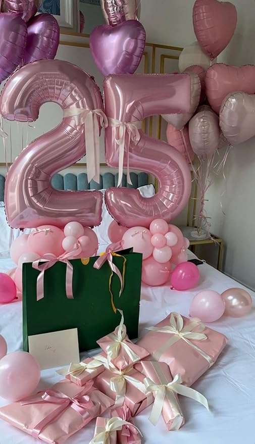 Balloons 15 Number, 40 Inch 15th Birthday Decorations for 1 5 15 51, Pastel Pink Big Foil Number Balloons for Wedding Store Anniversary Party Supplies