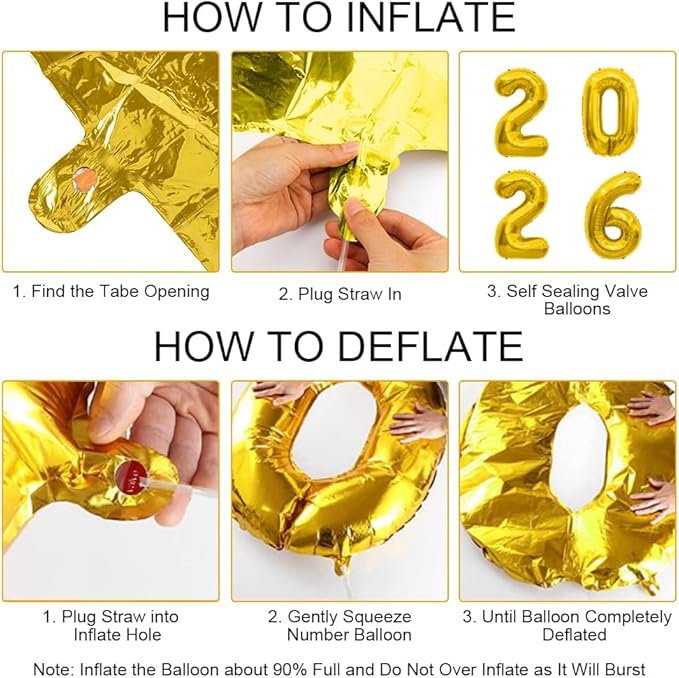 2026 Balloons 40 Inch Gold 2026 Number Balloons 2026 Decorations Happy New Year Balloon Large 2026 Foil Mylar Balloon Number for New Year Eve Party Supplies Graduation Birthday Anniversary Decorations
