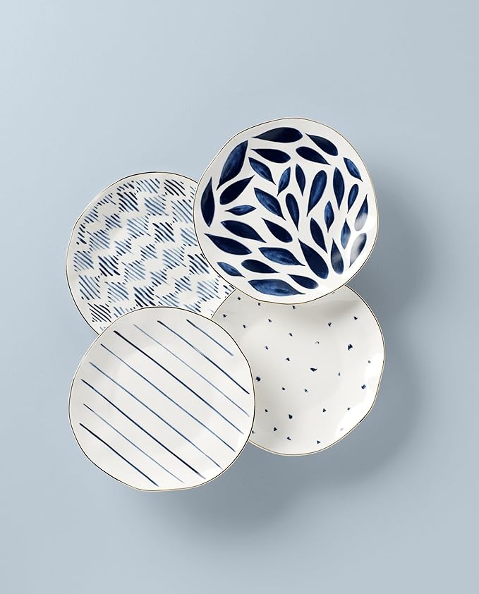 Lenox Blue Bay 4-Piece Dessert Plate Set, 4.05 LB