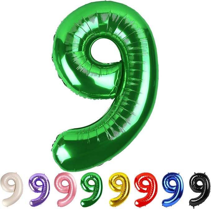 Numbers 9 Balloons Dark Green Party Decorations for Women Men, 40 In Big Balloons for Engagement, Wedding, Celebration Party, Graduations, Photo Shoot